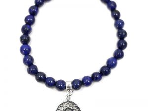 pulsera lapislazuli mandala plata