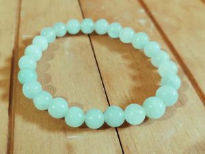 Pulsera mineral jade verde de bolas de 8mm