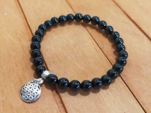 Pulsera plata y onix simbolo del arbol de la vida