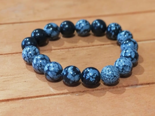 pulsera obsidiana nevada de bola12mm