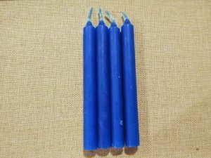Pack 4 velas azul 15cm