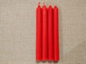 Pack 4 velas rojas 15cm