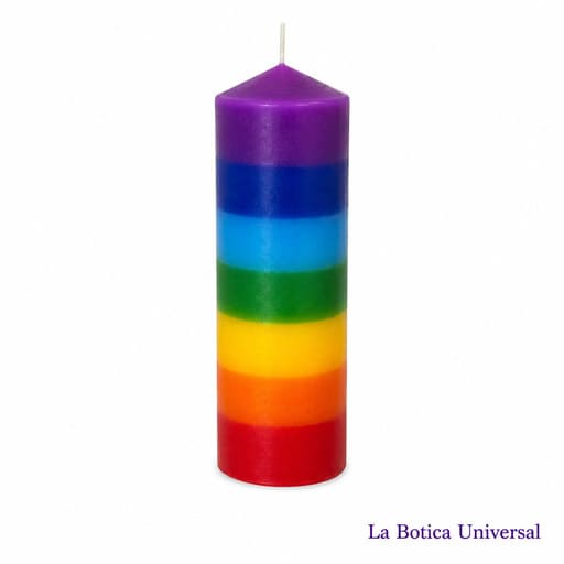 Velón 7 colores artesanal para armonización, equilibrio energético y crecimiento espiritual | La Botica Universal