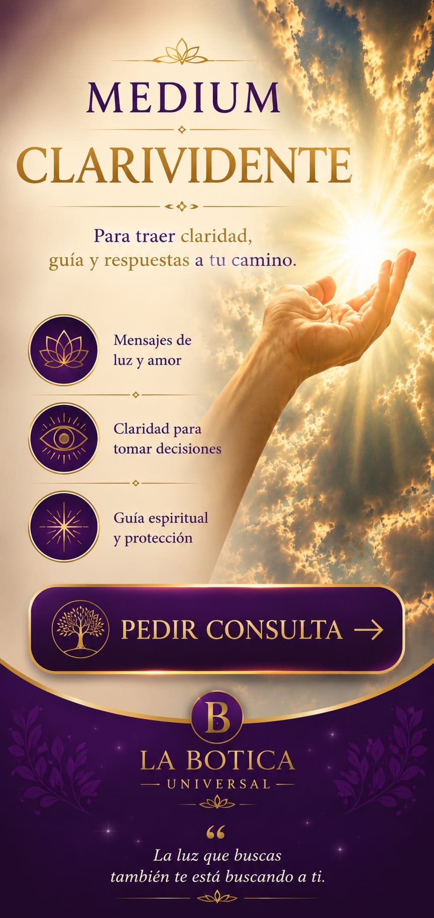 Banner móvil de consulta de Médium Clarividente | La Botica Universal