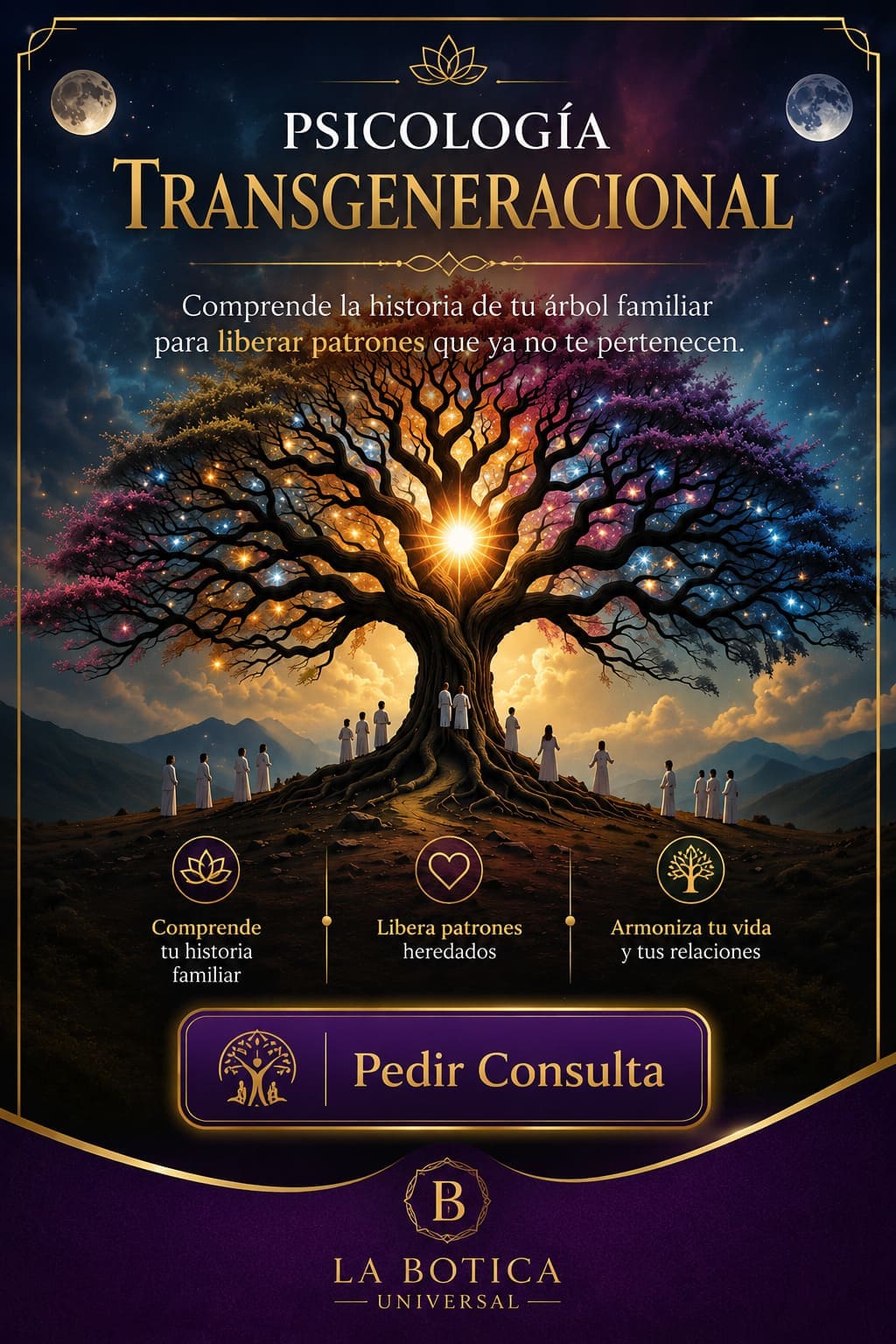 Banner móvil de consulta de Psicología Transgeneracional | La Botica Universal