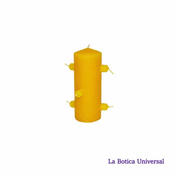 Velón 7 mechas amarillo para prosperidad, dinero y apertura de caminos | La Botica Universal