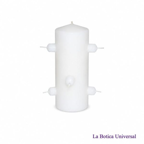 Velón 7 mechas blanco para limpieza energética y purificación espiritual | La Botica Universal