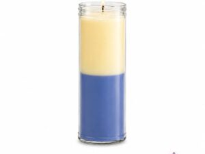Velón ritual dos colores blanco y azul | La Botica Universal