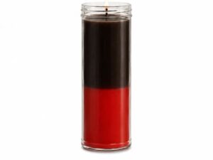Velón ritual dos colores negro y rojo | La Botica Universal
