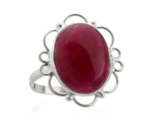 Anillo de plata 925 con rubí modelo Lotus