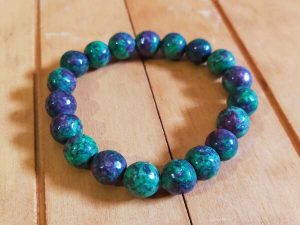 pulsera mineral natural de rubi con zoisita de bolas de 8mm